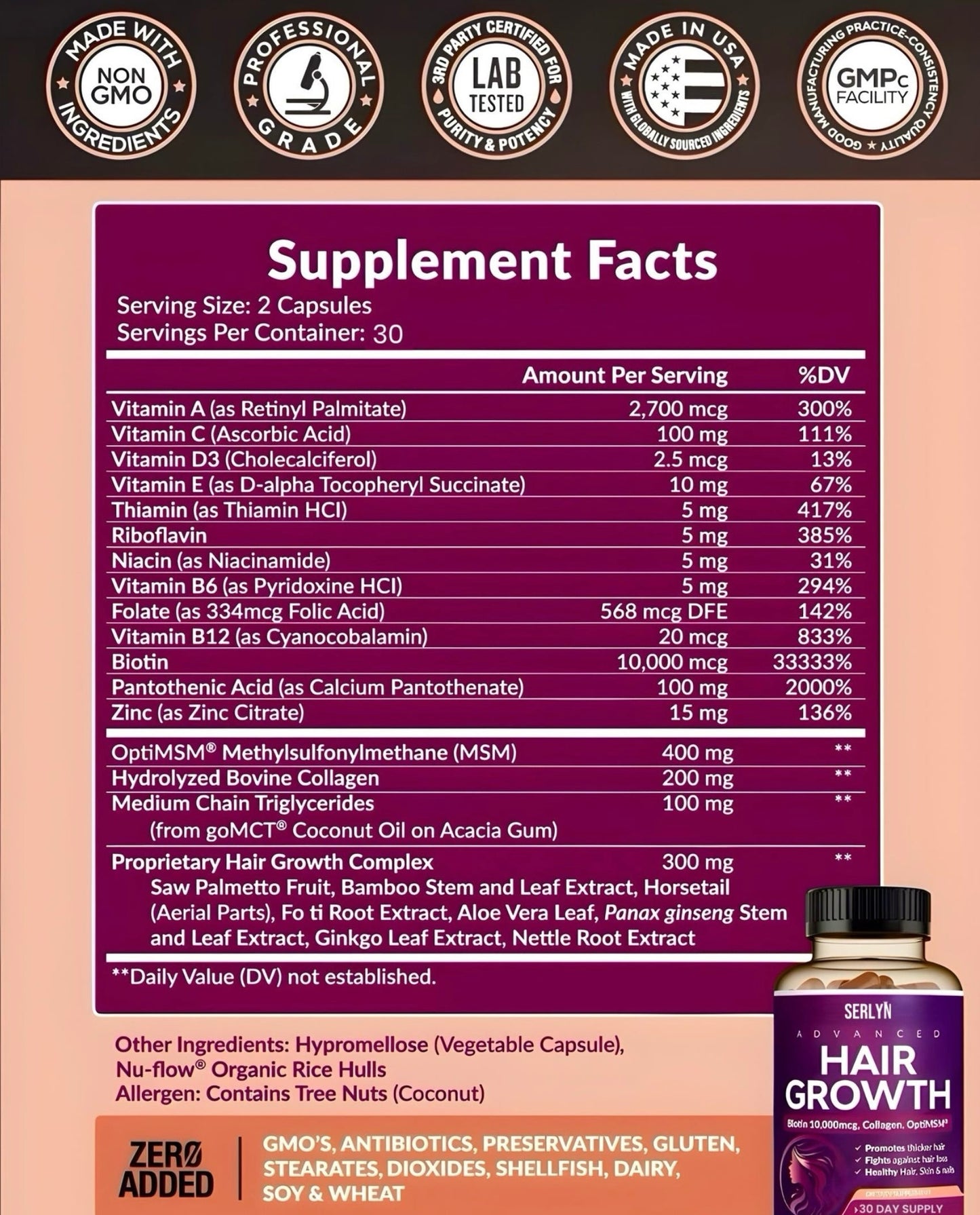 HairGrowth™ Suplemento para el crecimiento capilar avanzado