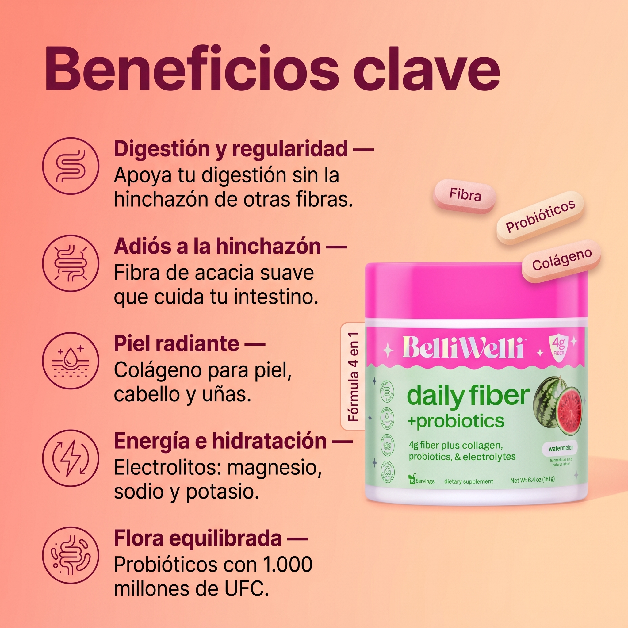 BelliWelli beneficios clave