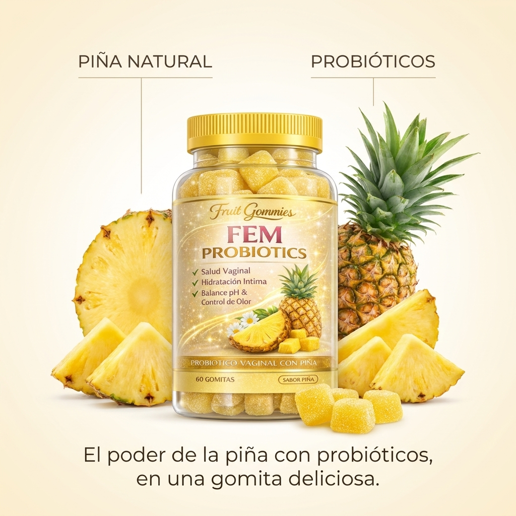 Gomitas Fem pina natural y probioticos