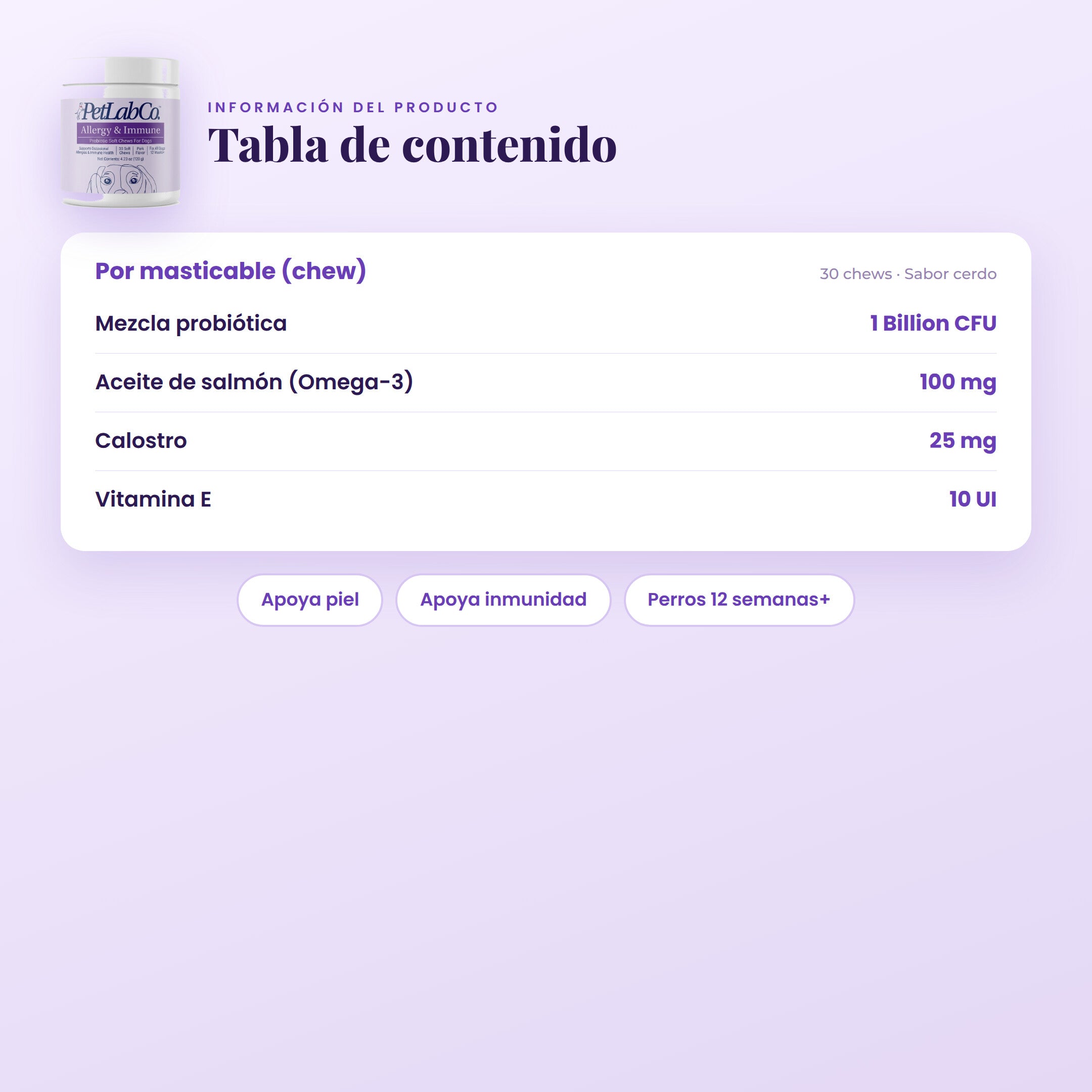 PetLab tabla