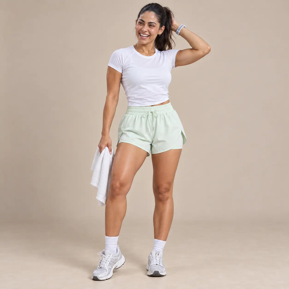 Tela ligera suave y flexible de pantaloneta running